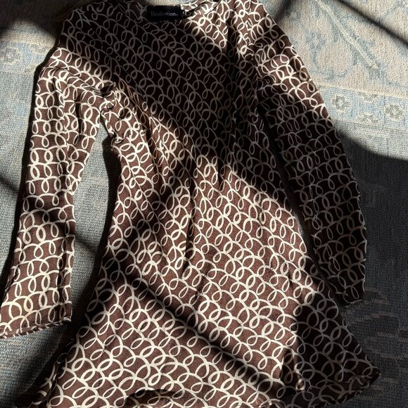 Realisation Par The Rainey Mini Dress in Landline Brown, XL - Picture 4 of 6